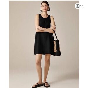 J. Crew Black Linen Shift Dress